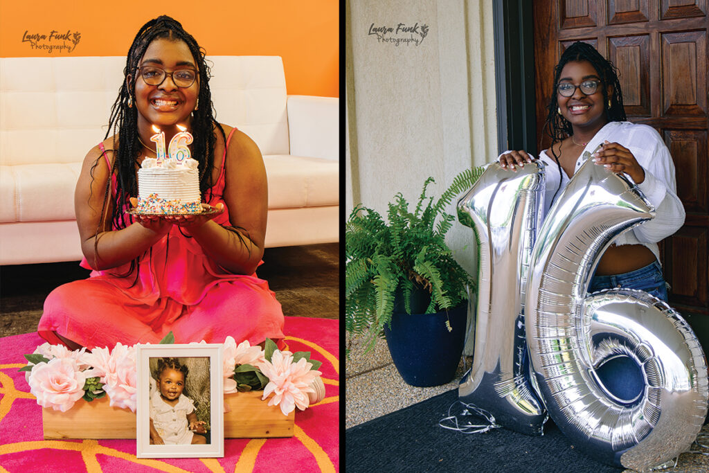 young girl celebrating her 16th birthday