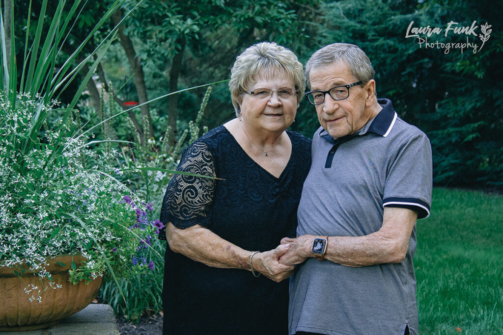 a portrait of a couple celebrating their 50th anniversary