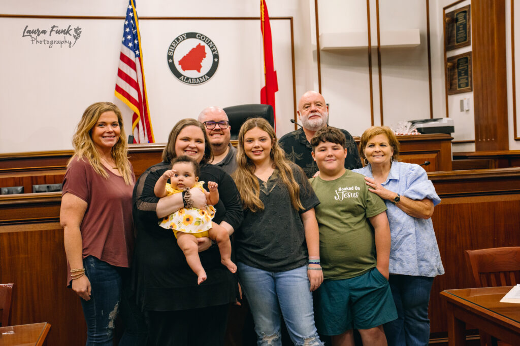family adoption in the court house