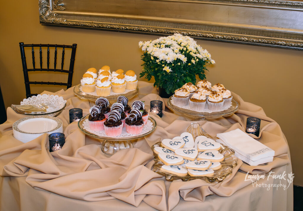 catering shot of setup for the desserts